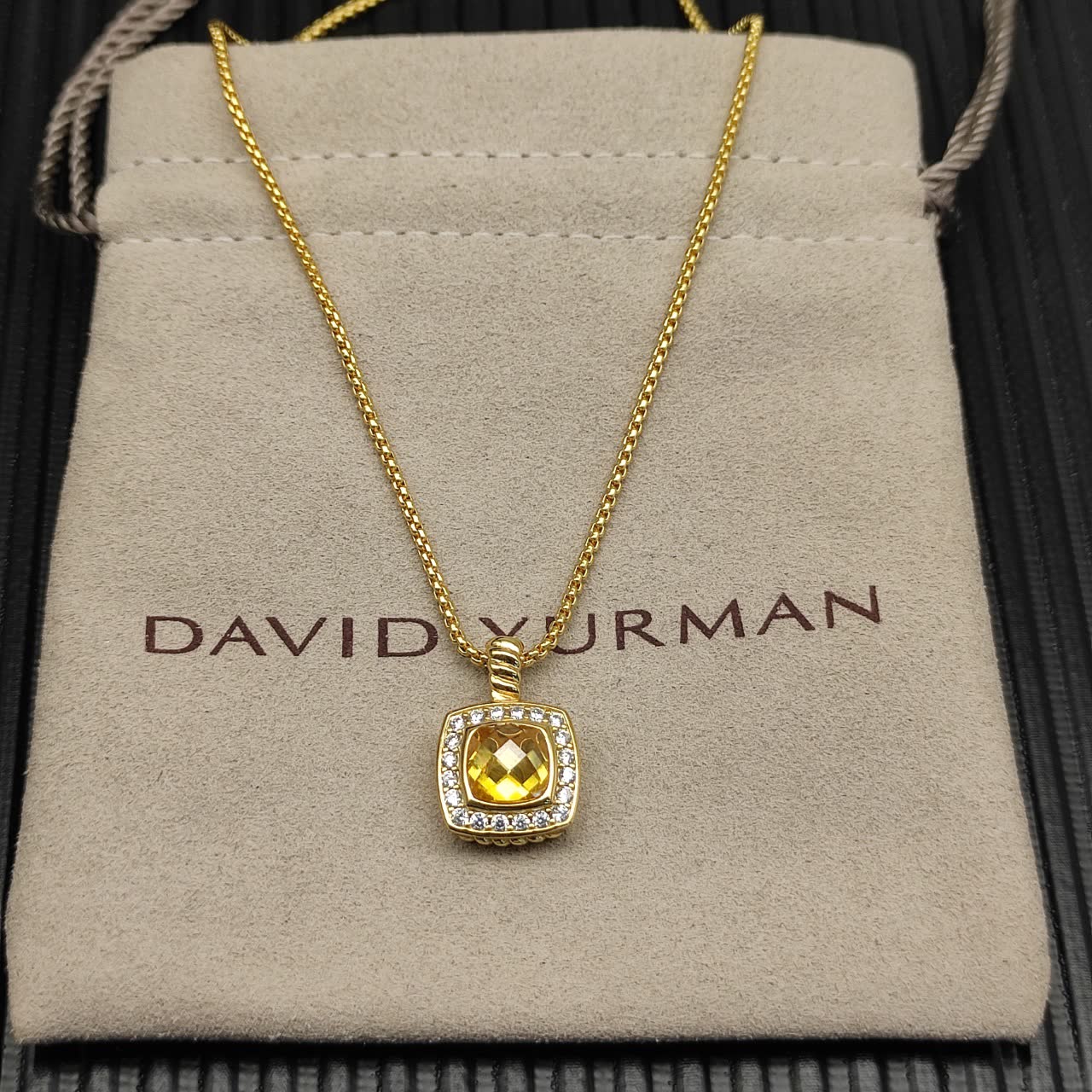 David Yurman Cable Collectibles™ Citrine & Diamond Albion™ Pendant Necklace